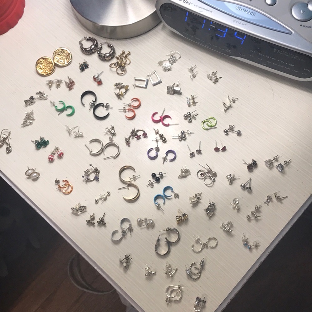 Assortment of stub earrings